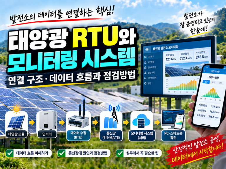 📡 태양광 RTU와 모니터링 시스템 연결 구조|데이터 흐름과 통신장애 점검방법 5 📡 태양광 RTU와 모니터링 시스템 연결 구조|데이터 흐름과 통신장애 점검방법