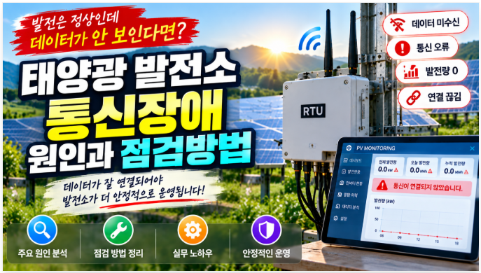 📱 태양광 발전은 정상인데 데이터가 안 보인다면? 통신장애 확인 순서 4 태양광 발전소 통신장애