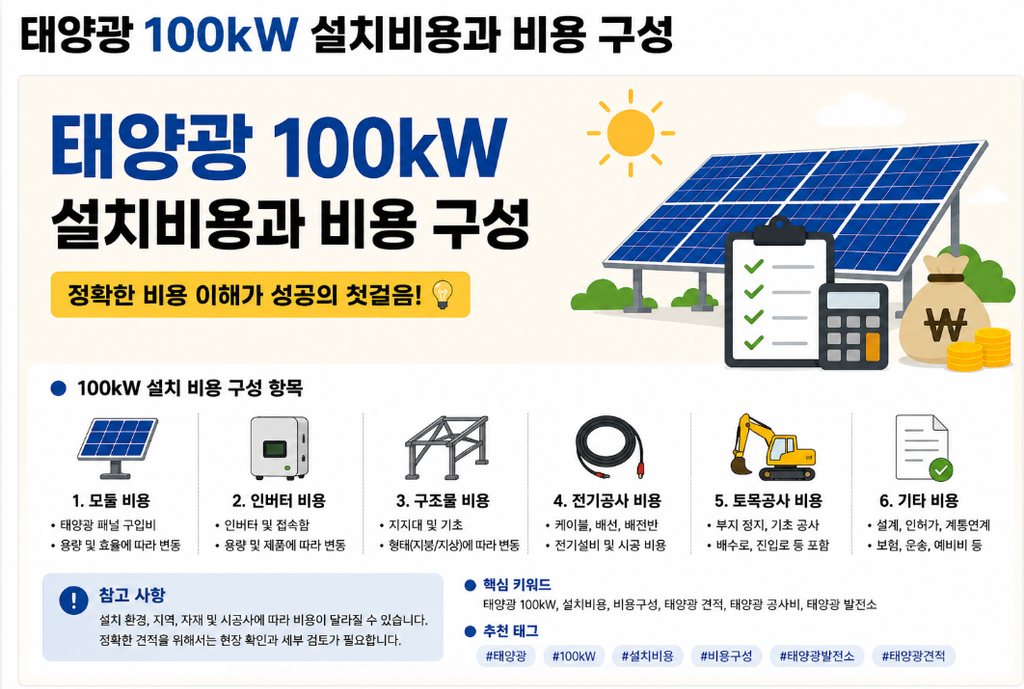 💵 태양광 100kW 설치비용과 비용 구성 1 image 3