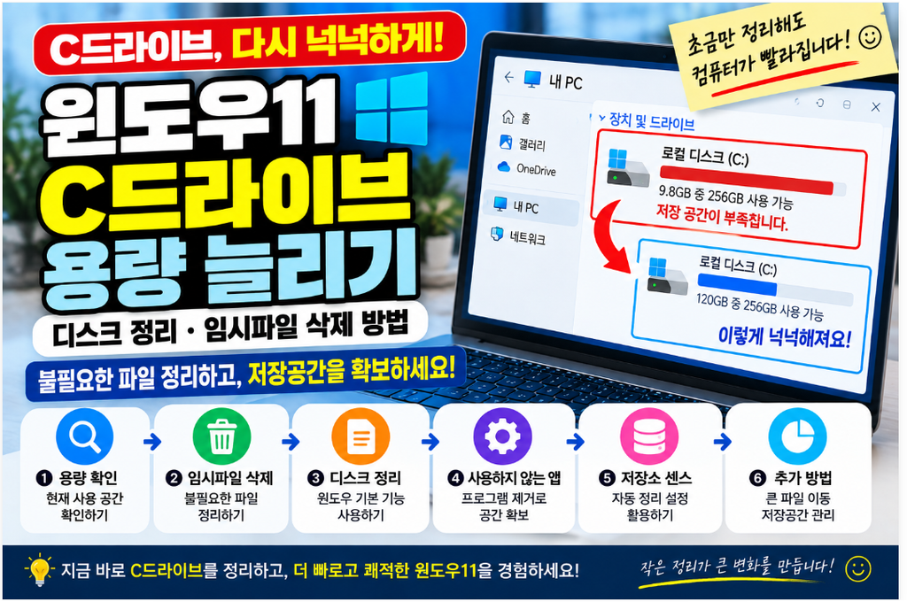 💾 윈도우11 C드라이브 용량 늘리기|디스크 정리·임시파일 삭제 방법 1 image 40