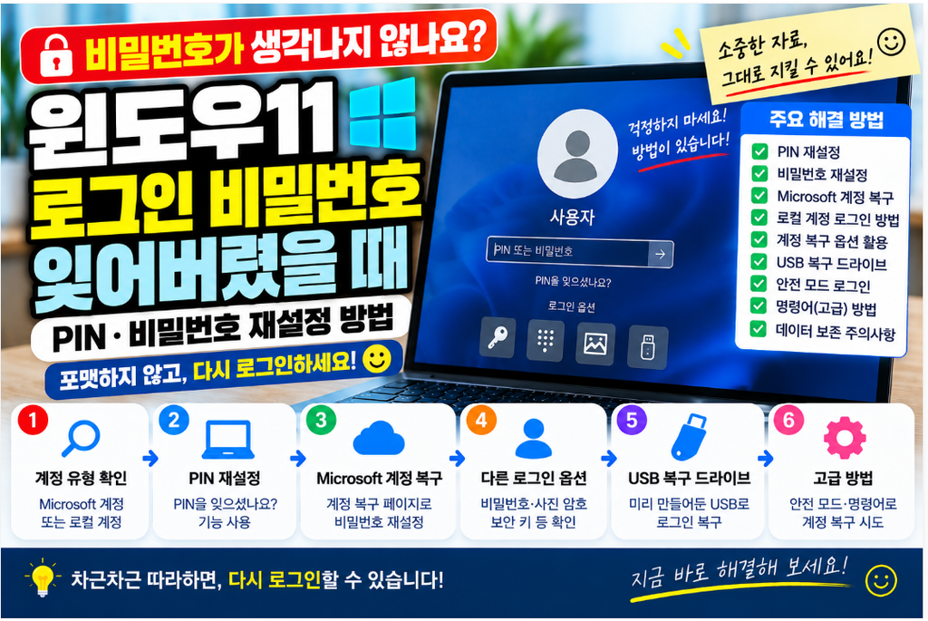 🔐 윈도우11 로그인 비밀번호 잊어버렸을 때|PIN 재설정·로그인 문제 해결방법 1 image 49