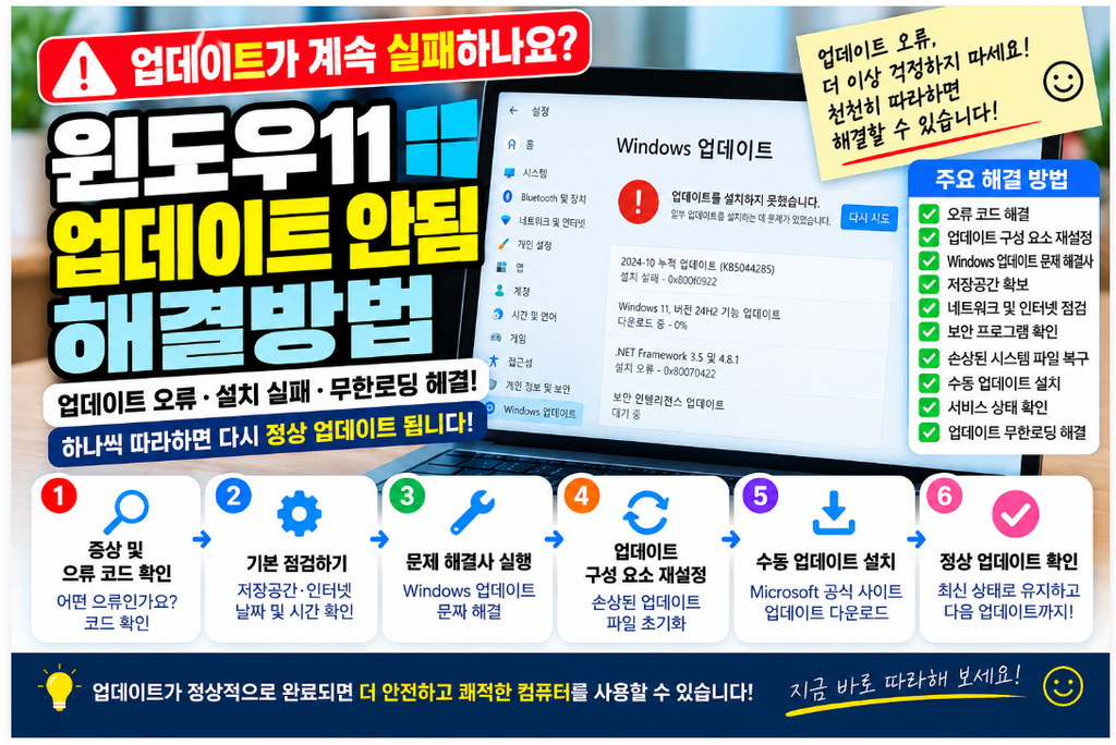 🔄 윈도우11 업데이트 안됨 해결방법|업데이트 오류·설치 실패·무한로딩 해결 1 image 54