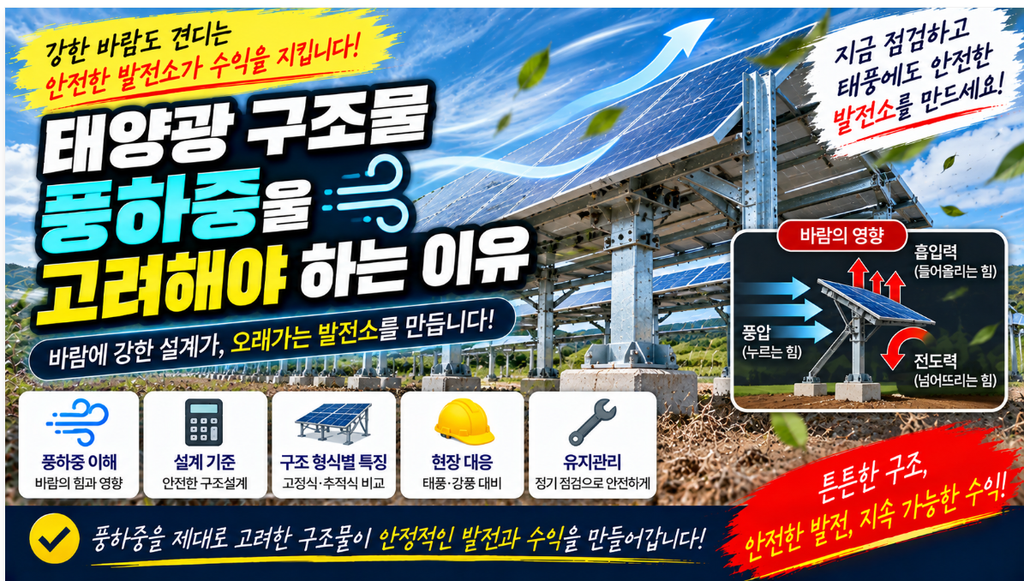 🌬️ 태양광 구조물 풍하중을 고려해야 하는 이유|강풍·태풍에 대비한 구조설계 핵심 1 image 89